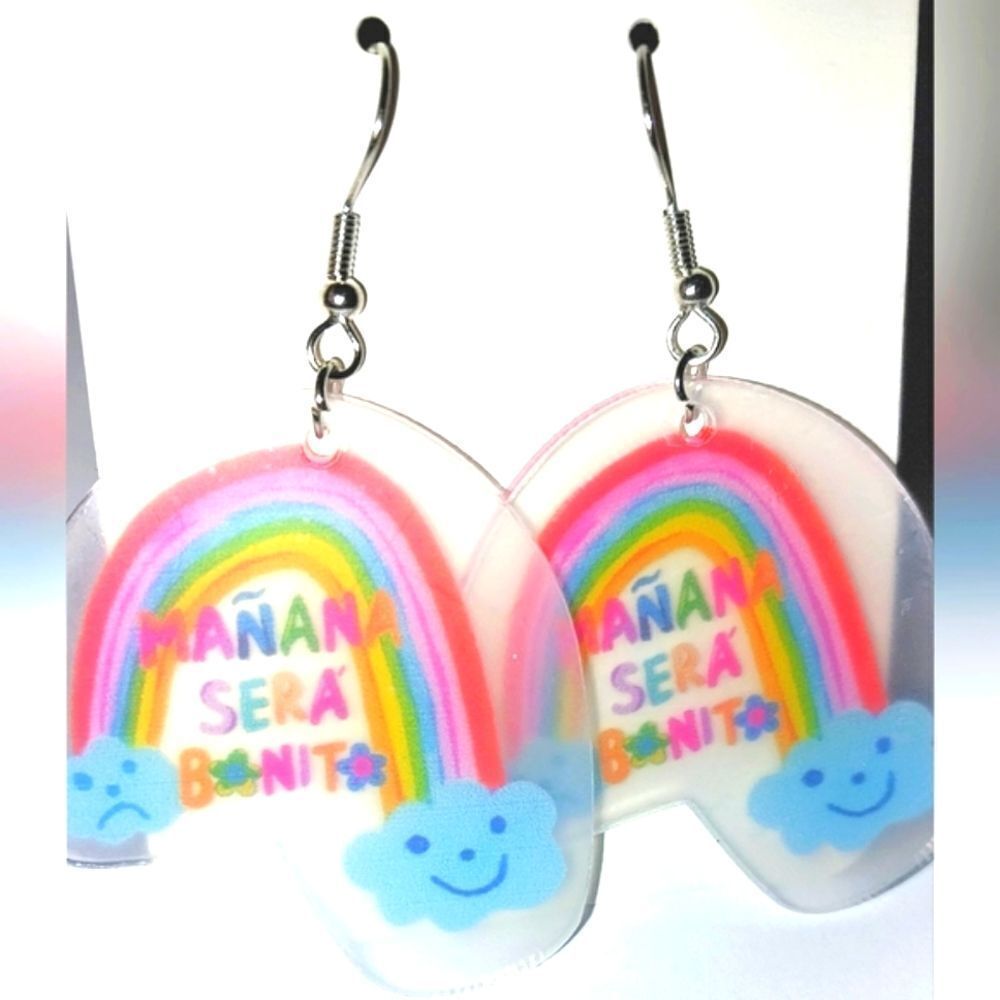 Colorful fun rainbow earrings - Picture 5 of 8